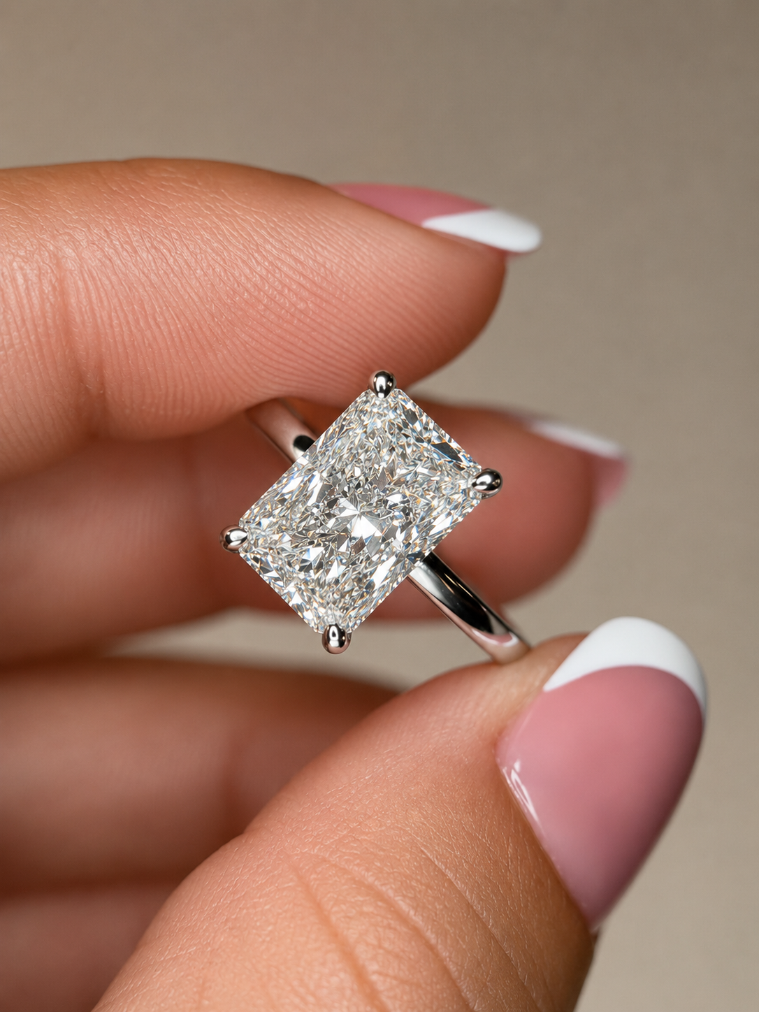 3.11 Carat Radiant Cut Hidden Halo Solitaire Ring